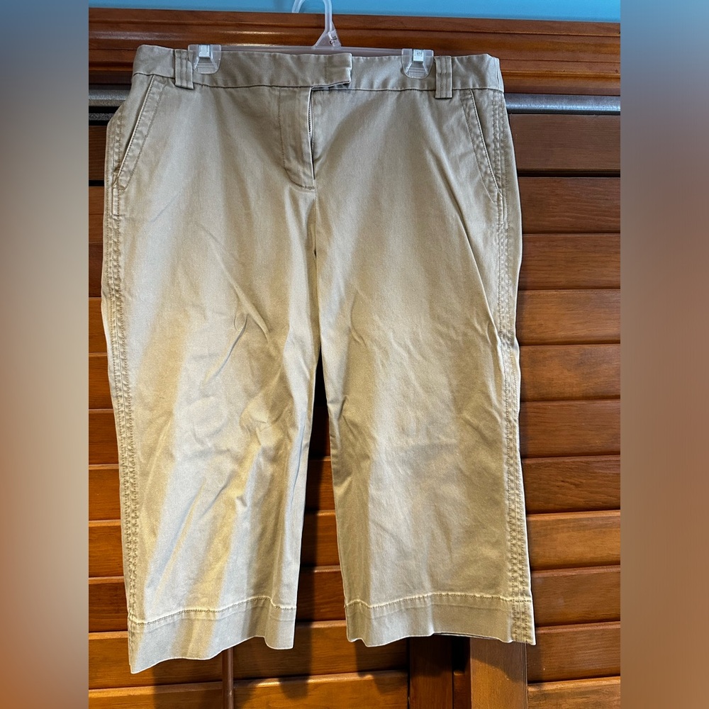 J Crew capri khaki pants, size 14.